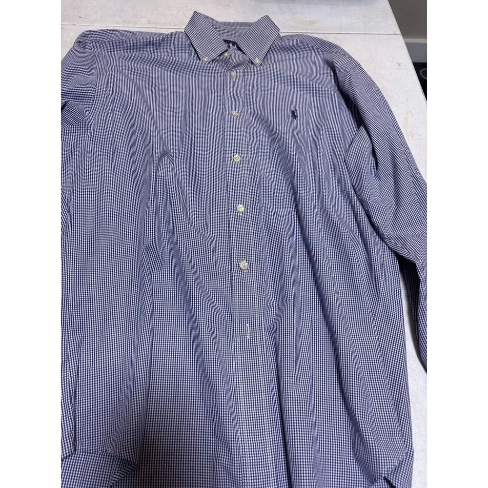 Vintage Polo Ralph Lauren Blake Checked Long Sleeve Casual Dress Shirt Size‎ 15